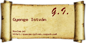 Gyenge István névjegykártya