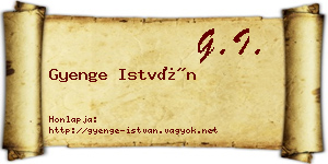 Gyenge István névjegykártya